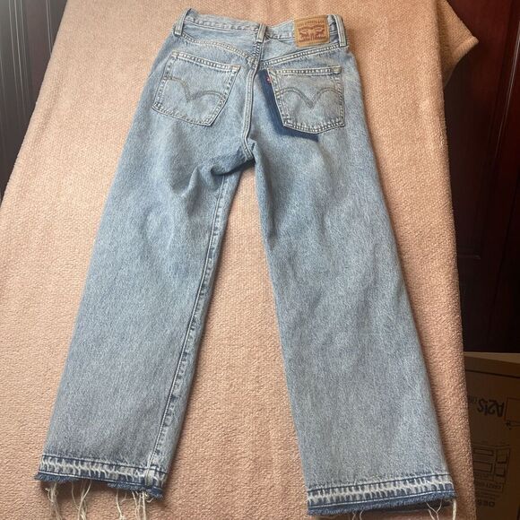 Levis Ribcage Womens Blue Medium Wash‎ Straight Leg Ankle Jeans Size 29 - Picture 11 of 13